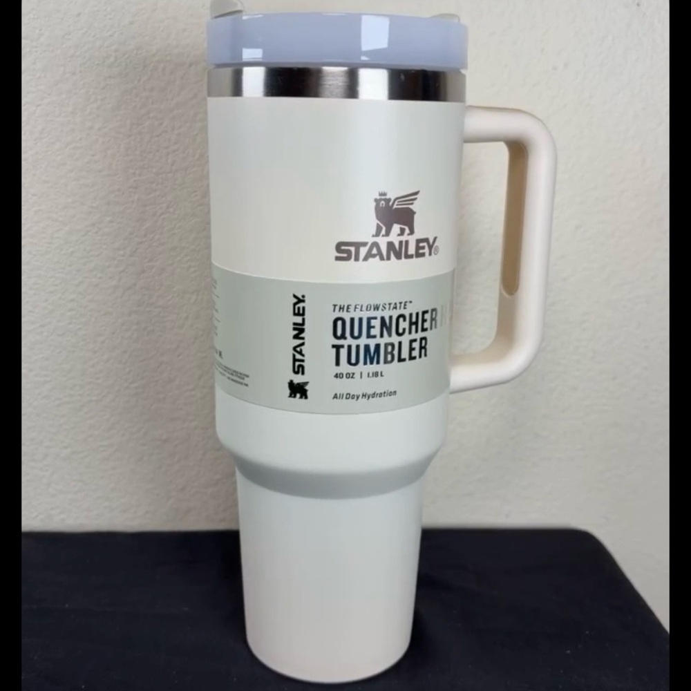 Stanley Cream Quencher Tumbler with Silver Accent